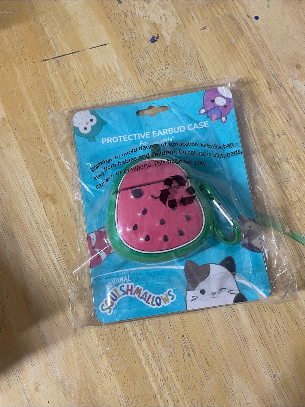 Squishmallows Watermelon Protective Earbud Case